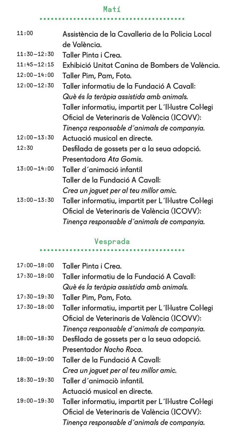 Feria Animalista de Valencia: programme