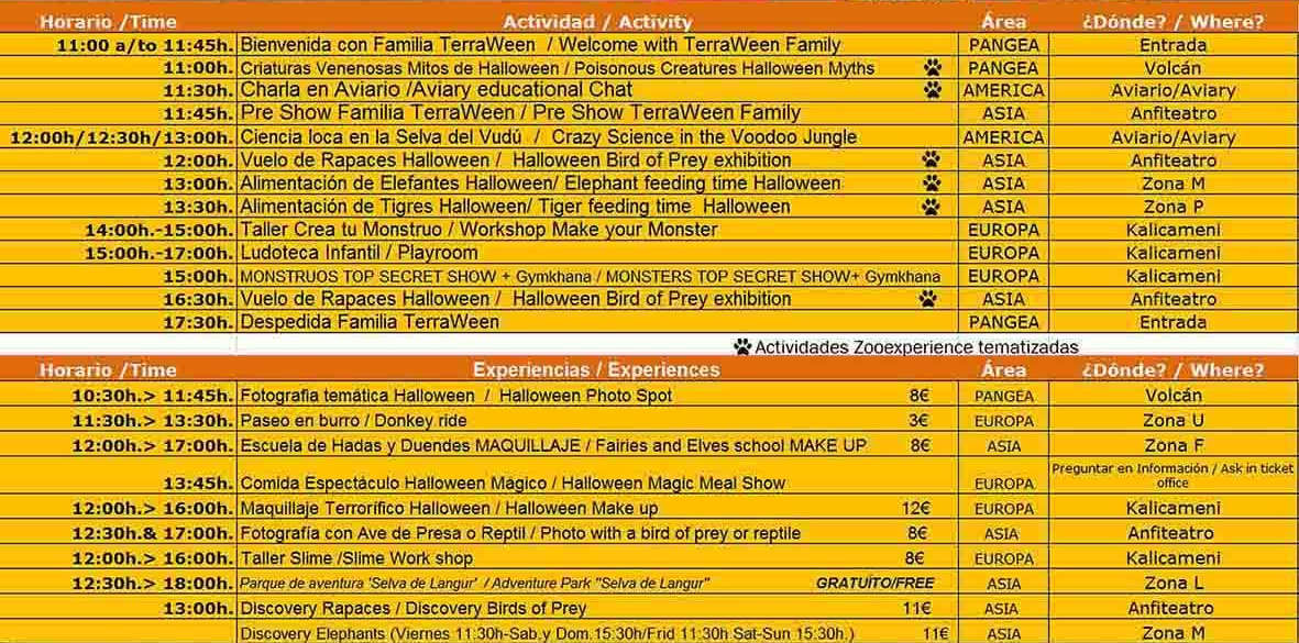 Terra Natura Halloween: programa