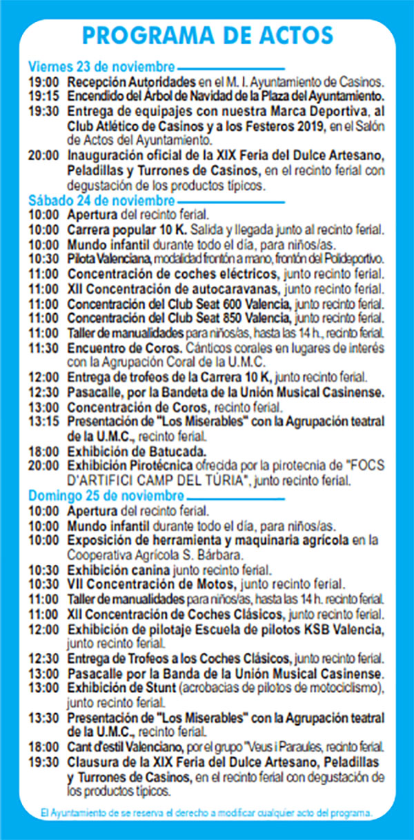 Feria Casinos: programme