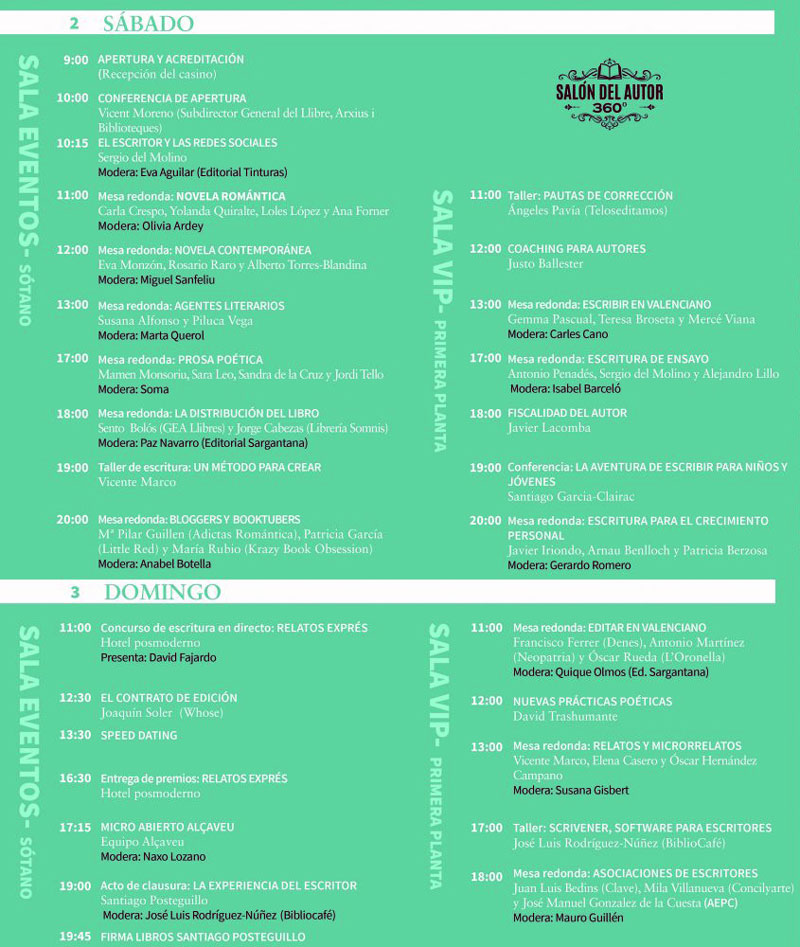 II Salón del Autor 360º: programme