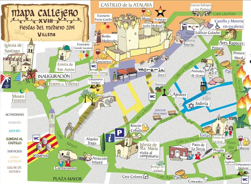 Fiestas del Medievo en Villena: mapa