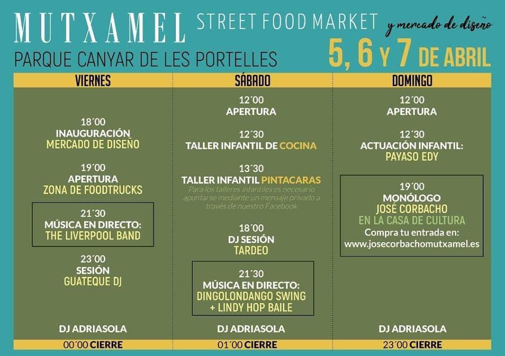 Street Food Market Mutxamel: programa 2019