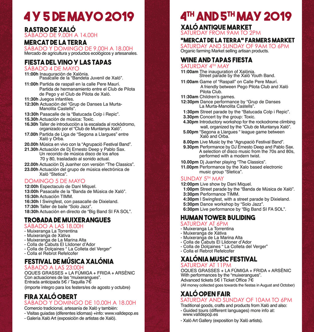 Xalonia 2019: programme