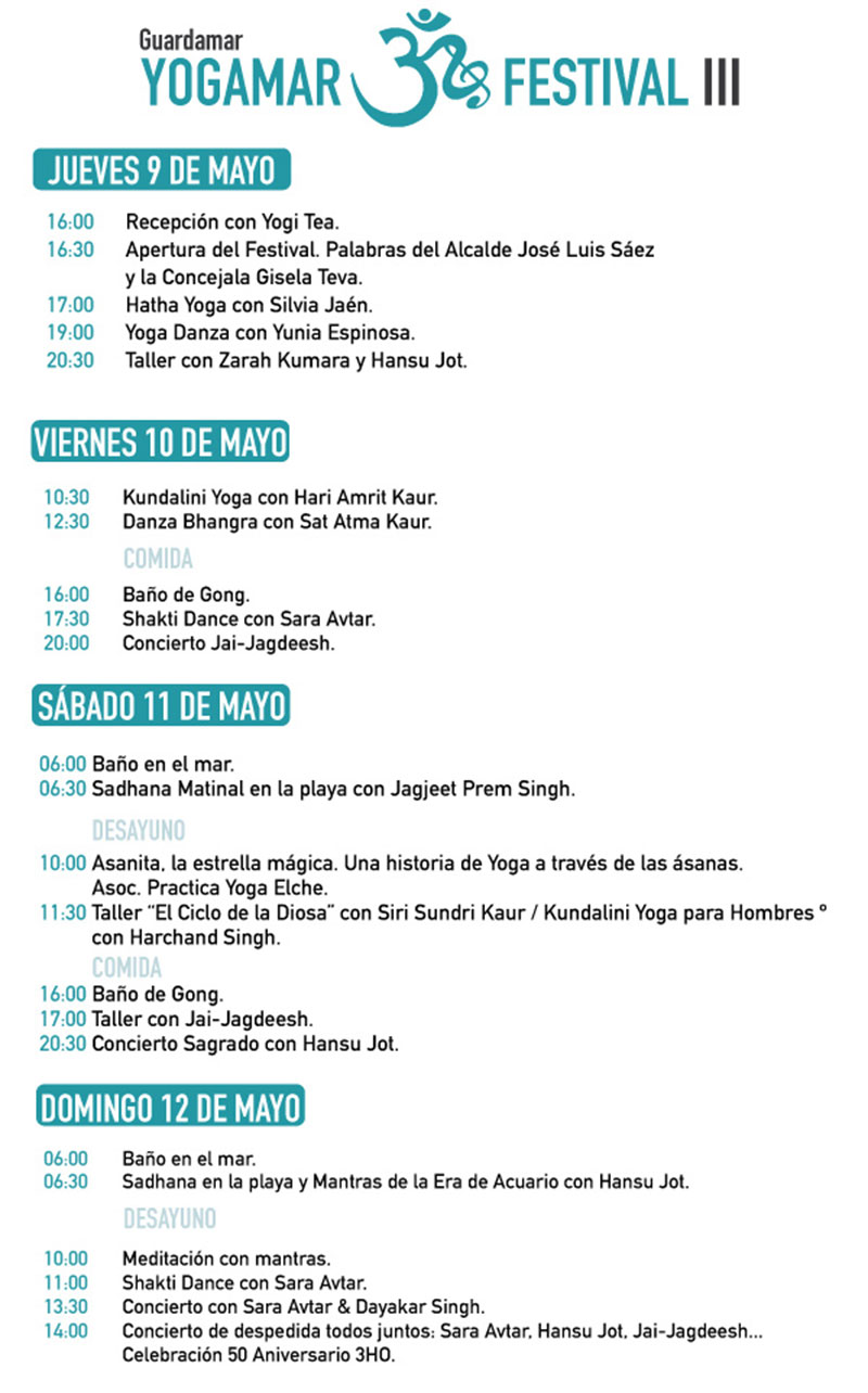 Yogamar Festival 2019: programa