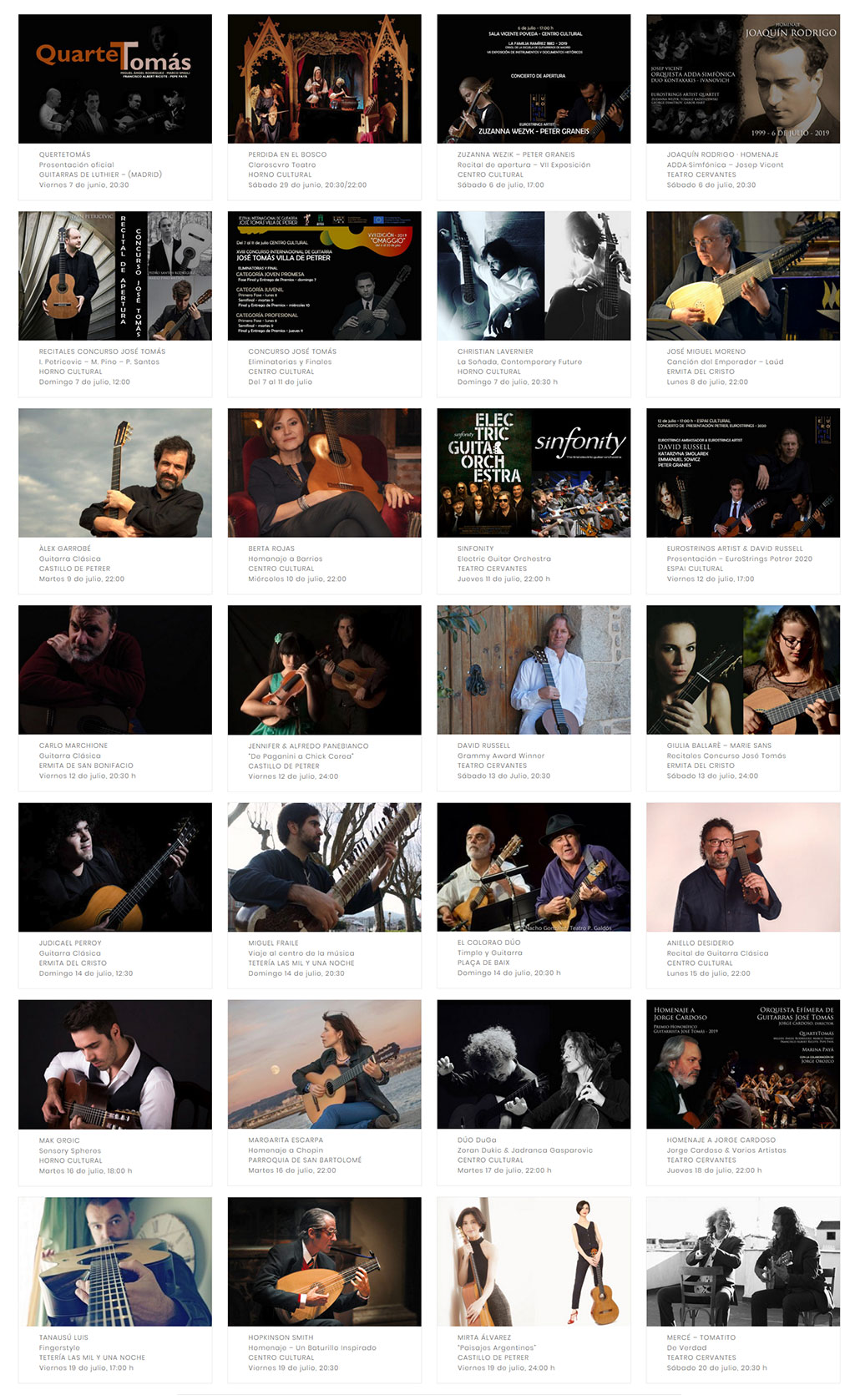 Festival Internacional de Guitarra Petrer 2019: programme