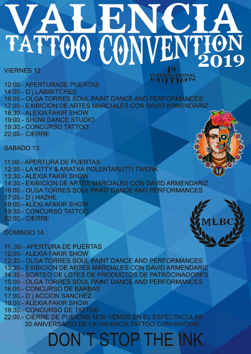 Valencia Tattoo Convention 2019: programa