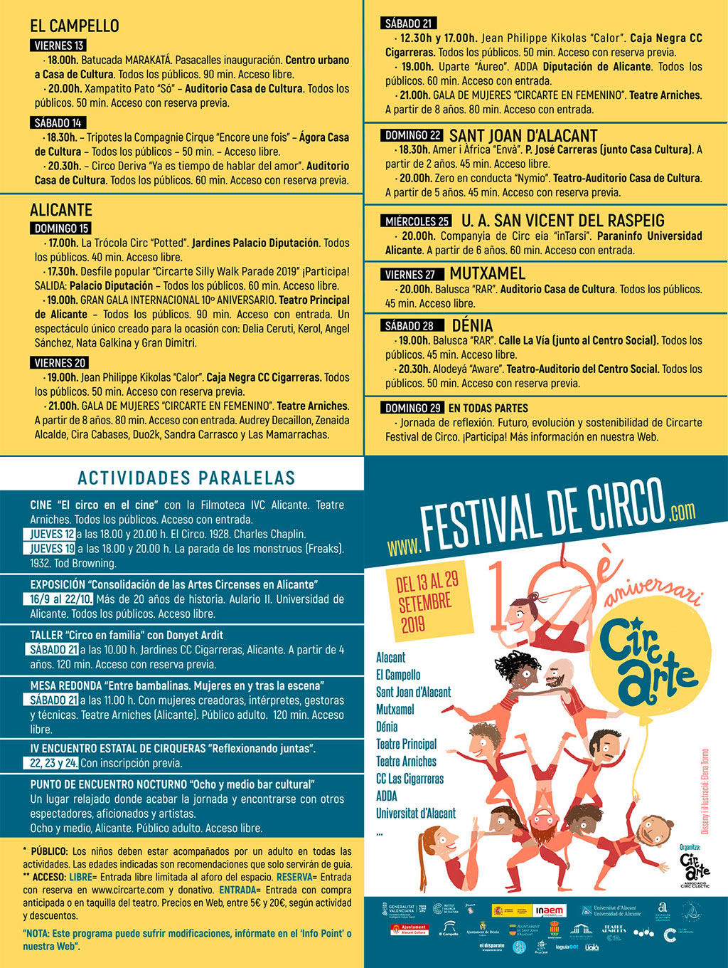 Circarte 2019: programme