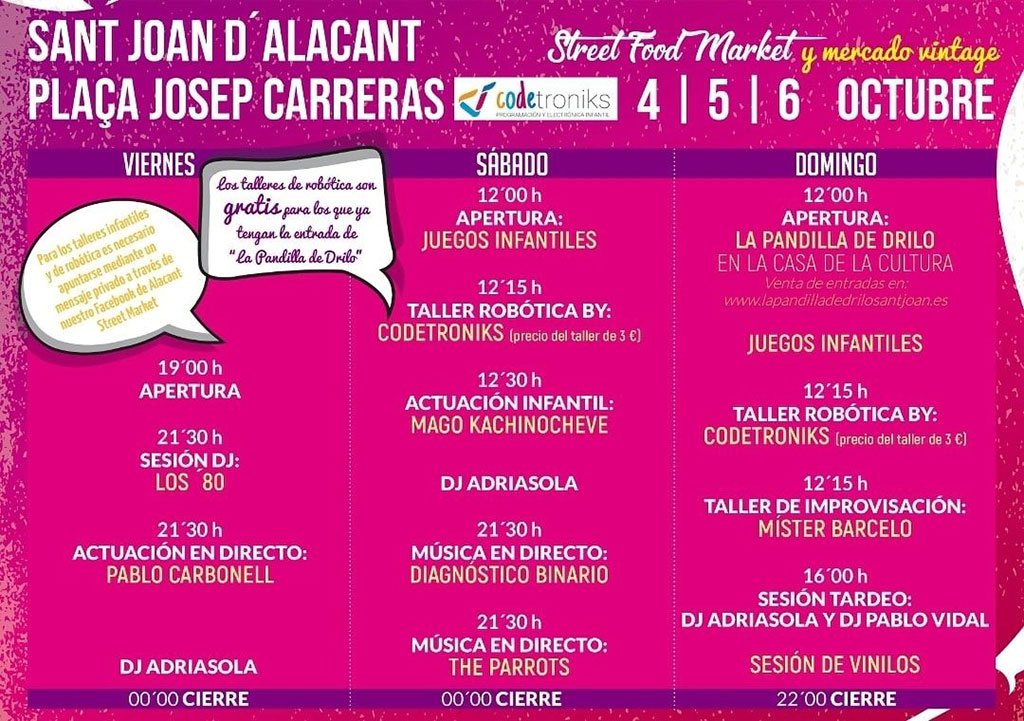 Sant Joan Street Food Market 2019: programme