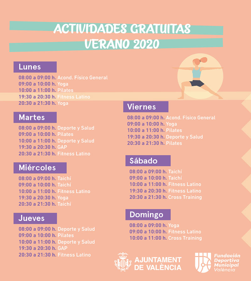 Actividades deportivas playa Valencia: programme