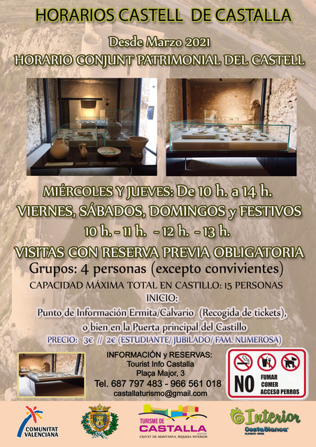 Посетите экскурсию в Замке Кастальи: Расписание